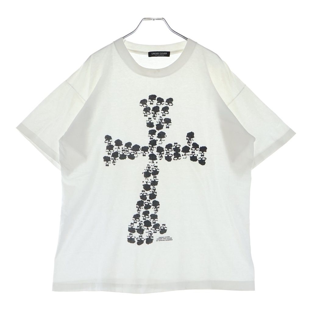 UNDERCOVER (アンダーカバー) 96SS ARCHIVE ドクロ期 クロススカル プリント クルーネック 半袖Tシャツ カットソー ホワイト アーカイブ
