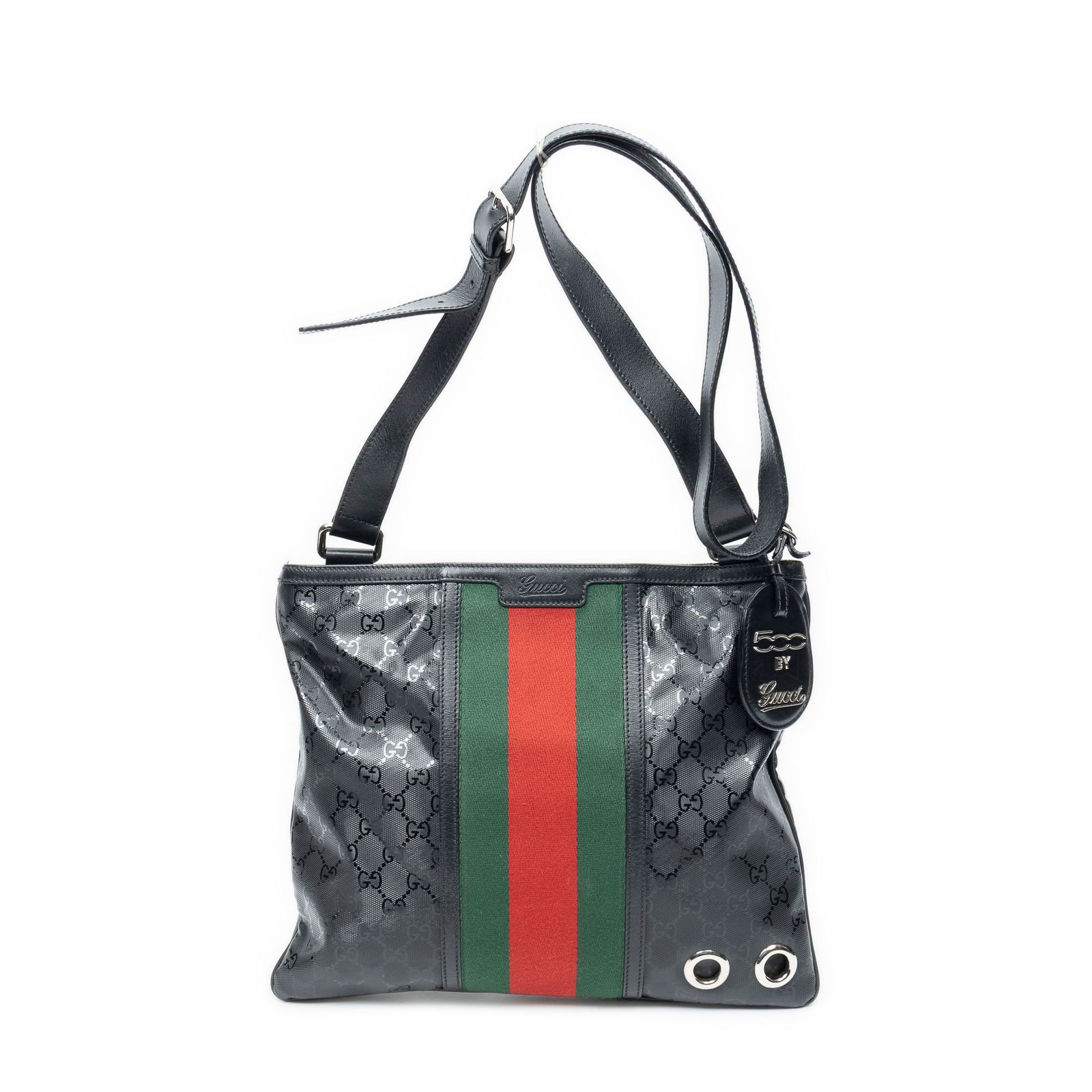 [中古] GUCCI グッチウェブメディアメッセンジャー黒グッチッシマ インプリントPVCキャンバスA
