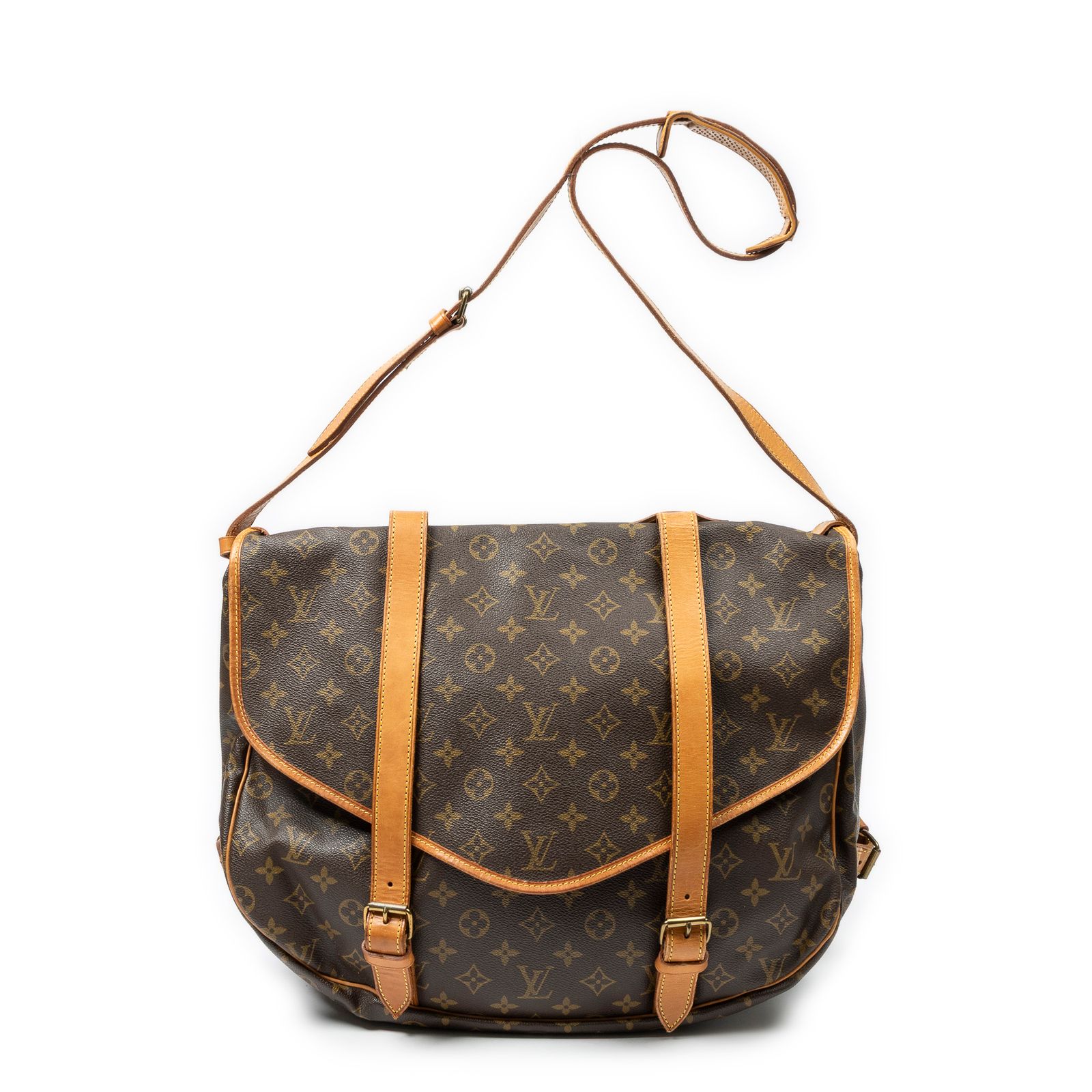 [中古] LOUIS VUITTON ルイヴィトンSaumur Double Straps茶色モノグラムキャンバスAB 55,680円