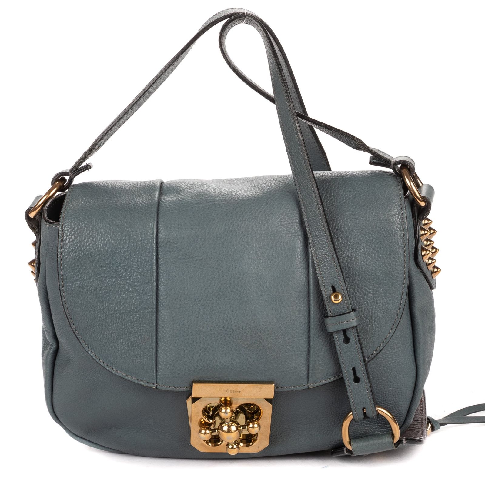 [中古] CHLOE クロエSmall Elsie Satchel青カーフスキンレザーA