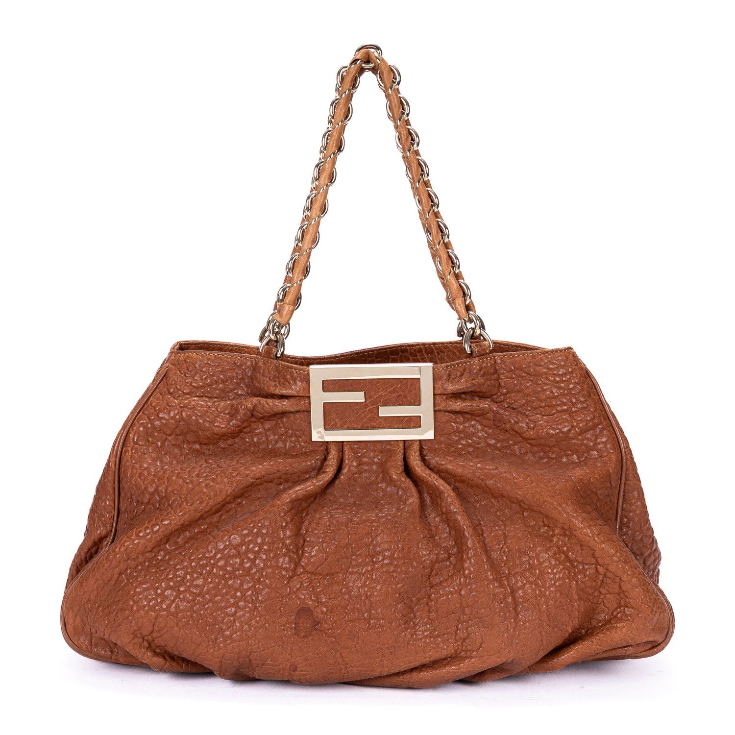 [中古] FENDI フェンディスモールホーボーバッグタンテクスチャードレザーA