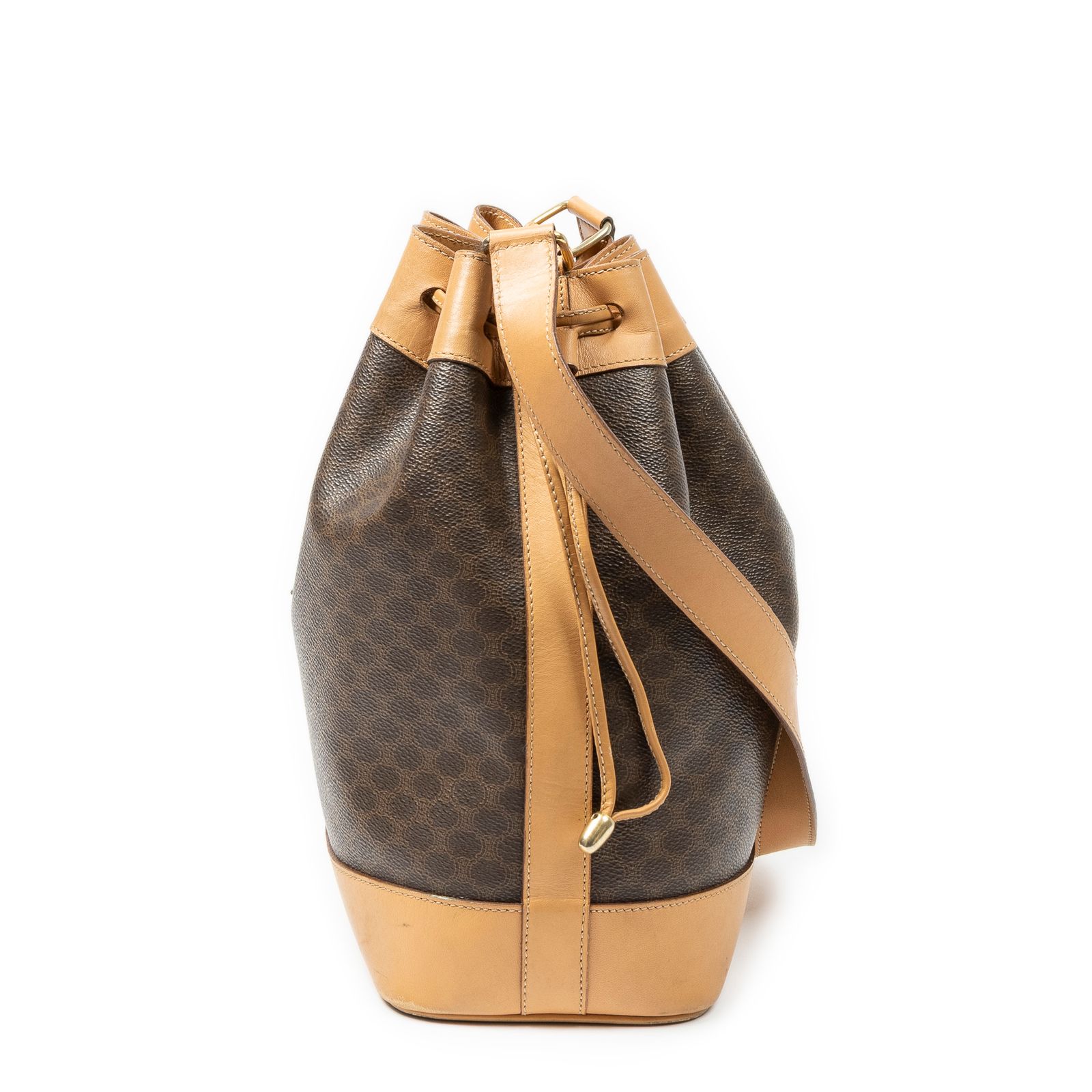 CELINE セリーヌ リュックサック バッグ マカダム ゴールド金具 巾着 CELINE セリーヌ リュックサック バッグ マカダム ゴールド金具 巾着