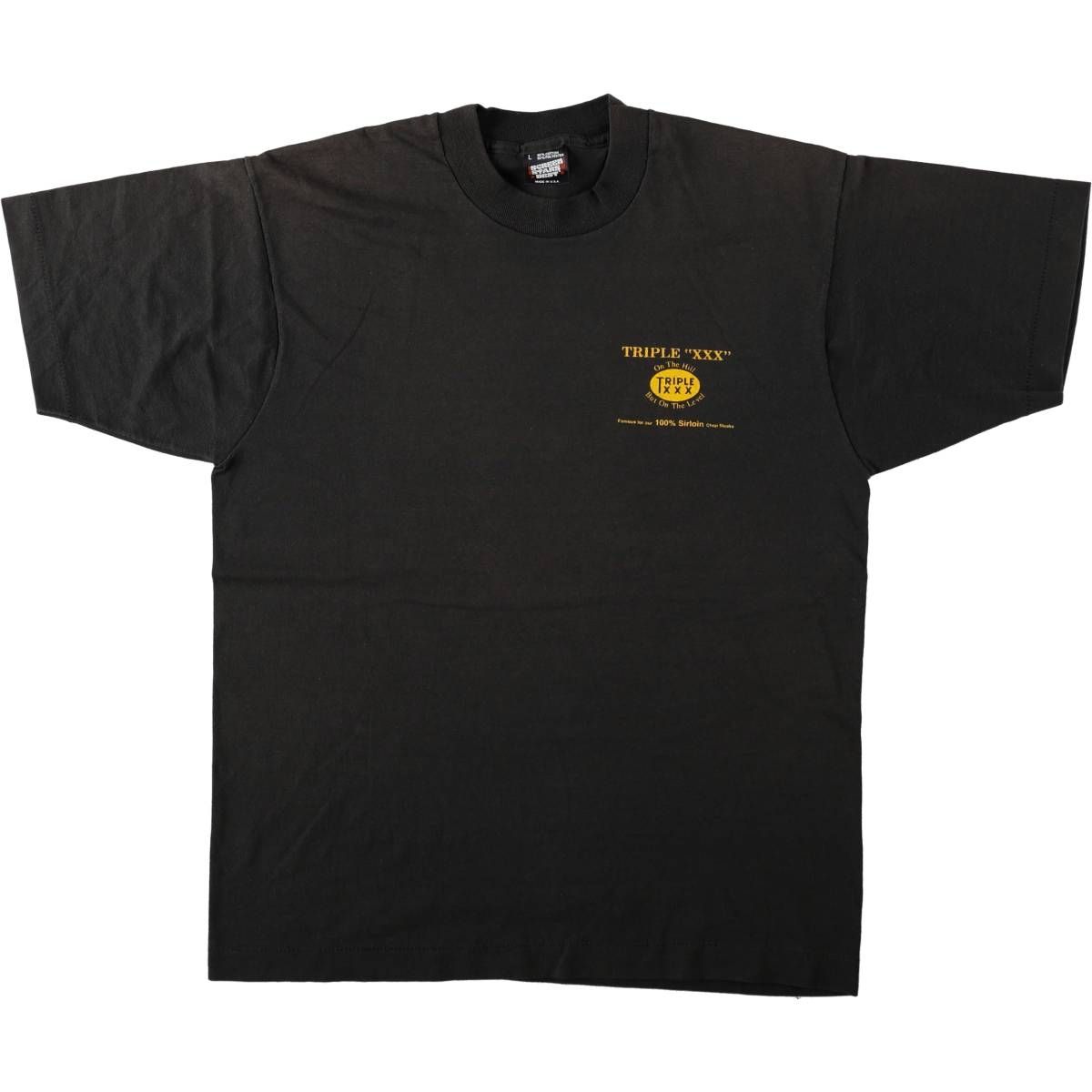 古着 90年代 スクリーンスターズ SCREEN STARS Triple XXX Family Restaurant アドバタイジングTシャツ USA製 メンズL相当/eaa665011