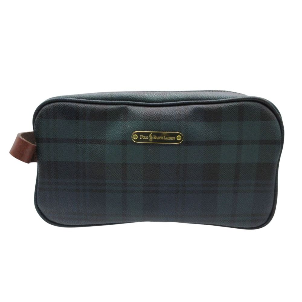 Good Condition RALPH LAUREN RALPH LAUREN Second Bag Tartan Plaid Clutch Bag Green Mens [Used]