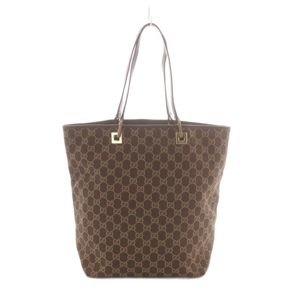 グッチ GUCCI GGキャンバス トートバッグ 茶 ブラウン レザー 002 1098 /RI ■OS ■OH