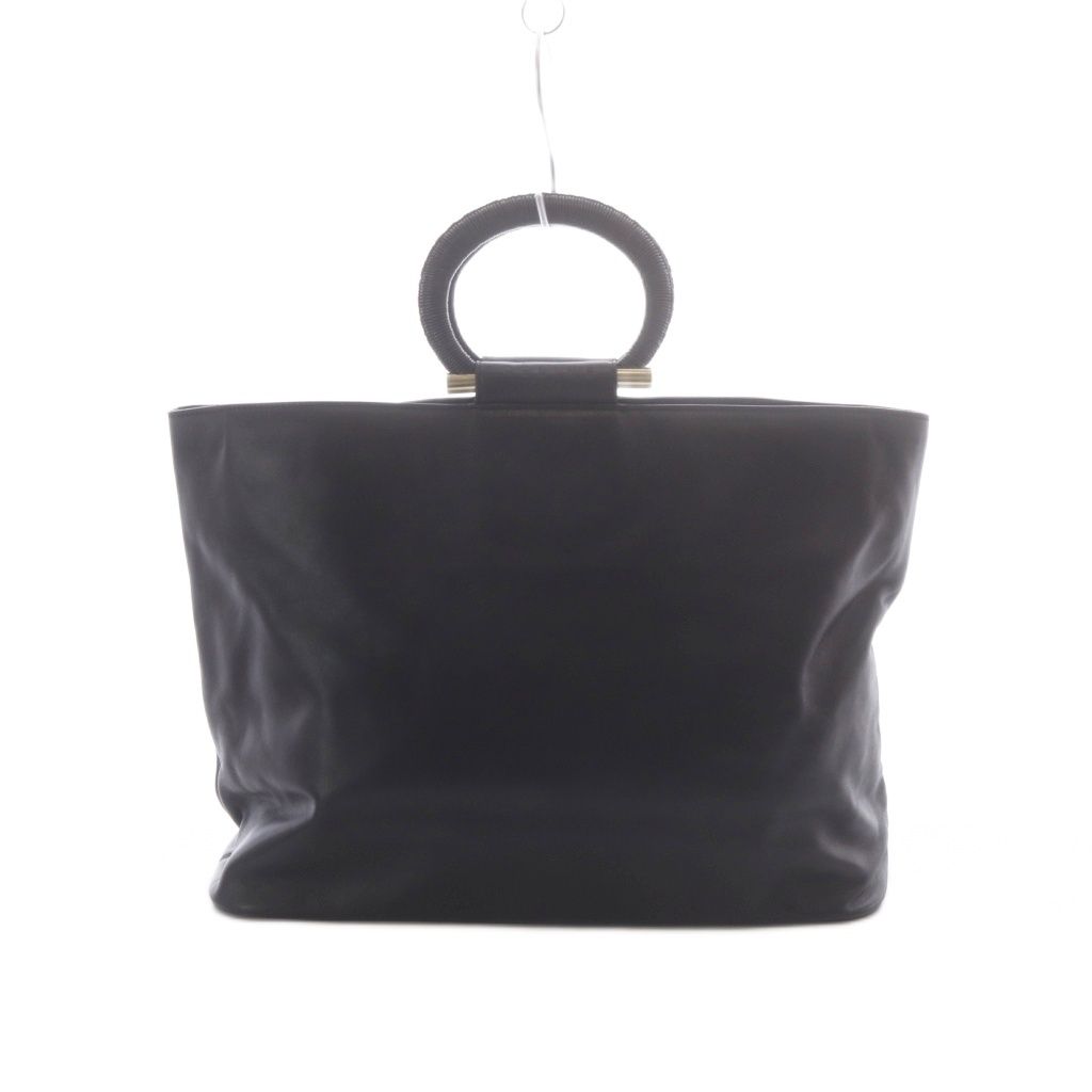 セリーヌ CELINE サークルハンドル ハンドバッグ トートバッグ 黒 ブラック レザー /RI ■OS ■OH