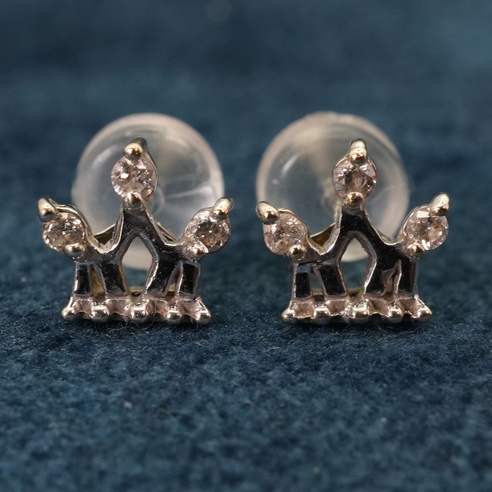 アーカー クラウン ダイヤモンド K14WG ピアス◎/24-4923S