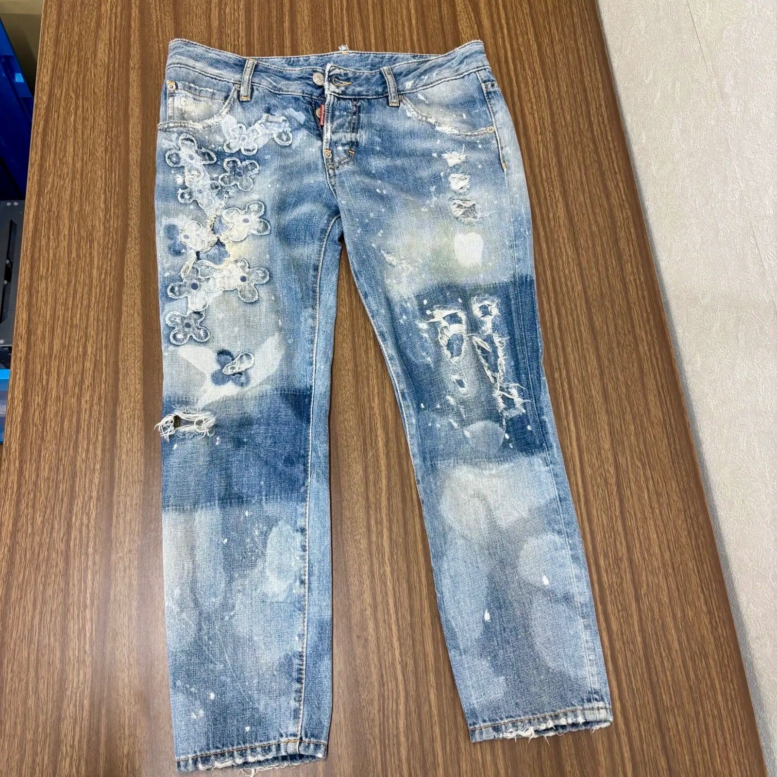 i4512)ディースクエアード（DSQUARED2） ダメージ加工 デニムパンツ