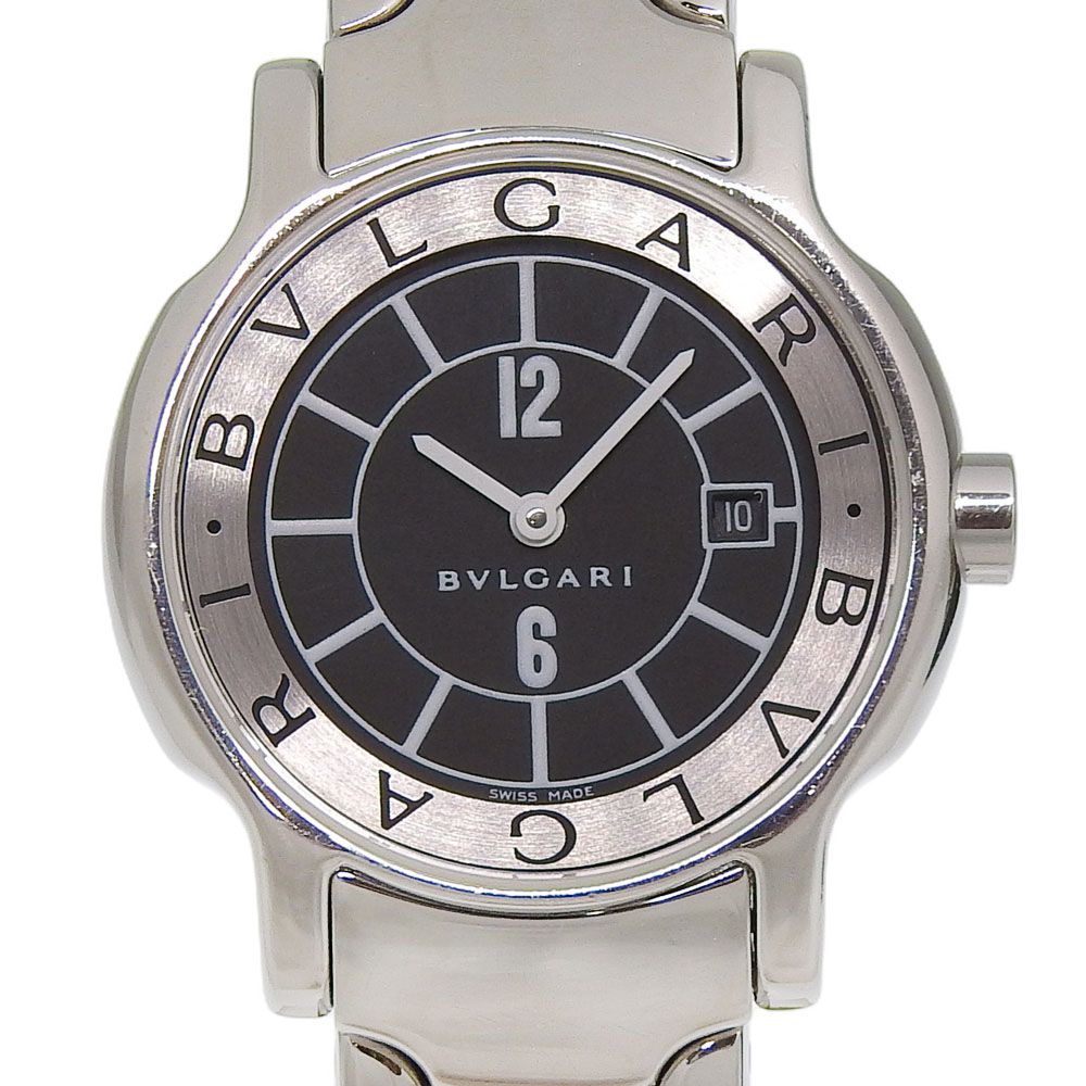 【BVLGARI】ブルガリ ソロテンポ ST29S ステンレススチール クオーツ アナログ表示 レディース 黒文字盤 腕時計 45,370円