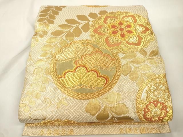 平和屋本店▼佐賀錦　全通柄袋帯　丸華文藤しだれ　本金箔　正絹　逸品　CABL4551dy 10,731円
