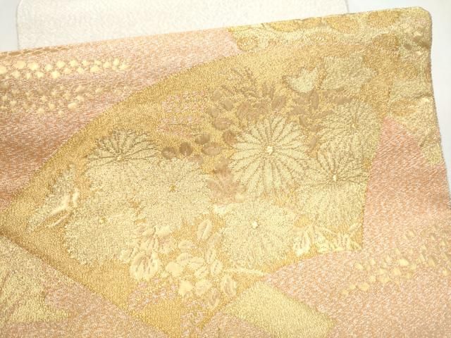 平和屋本店▼明綴れ 太鼓柄袋帯 扇面 弐拾四金箔 正絹 逸品 CABL5030hy 平和屋本店▼明綴れ 太鼓柄袋帯 扇面 弐拾四金箔 正絹 逸品 CABL5030hy
