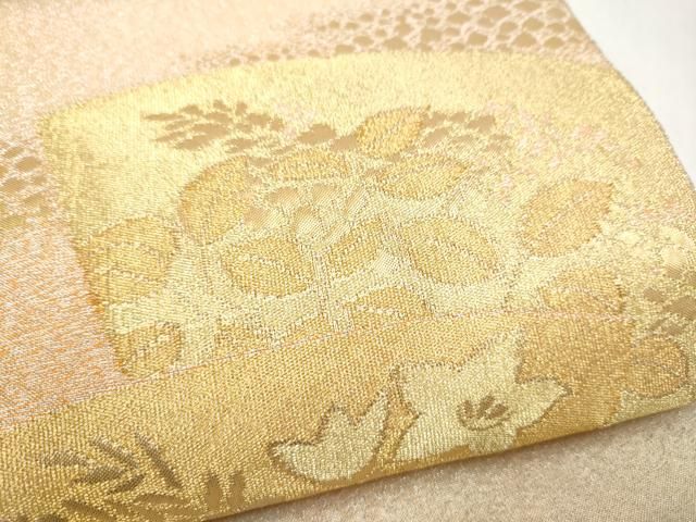 平和屋本店▼明綴れ 太鼓柄袋帯 扇面 弐拾四金箔 正絹 逸品 CABL5030hy 平和屋本店▼明綴れ 太鼓柄袋帯 扇面 弐拾四金箔 正絹 逸品 CABL5030hy