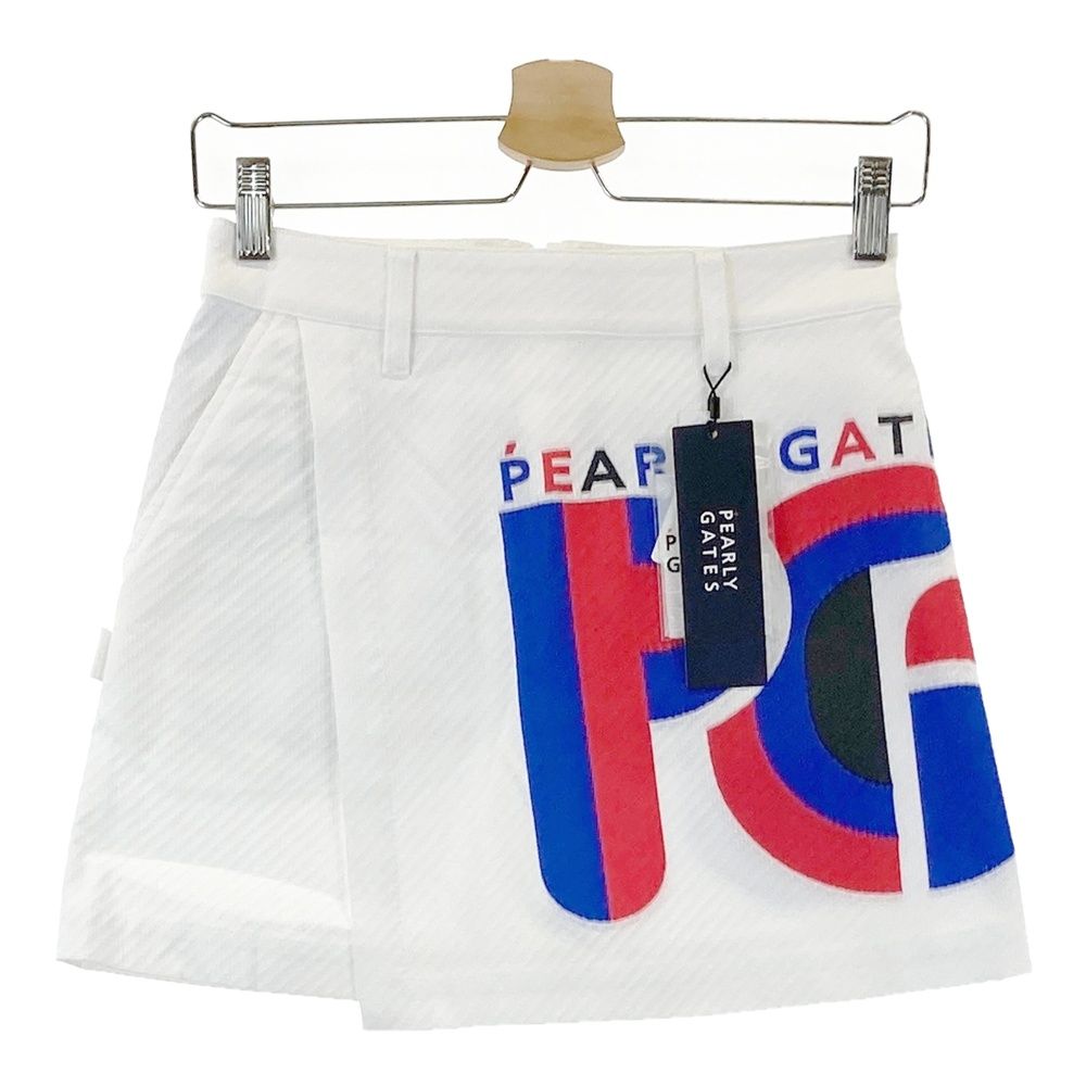 サイズ：00 PEARLY GATES パーリーゲイツ 2024年モデル スカート ビッグロゴ ホワイト系 [240101752379] ゴルフウェア レディース ストスト 12,012円
