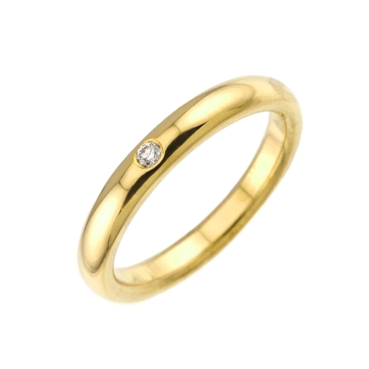 ティファニー TIFFANY&CO. スタッキング バンド 9号 リング ダイヤ 1P K18 YG イエローゴールド 750 指輪 Stacking Ring 90334597 57,200円