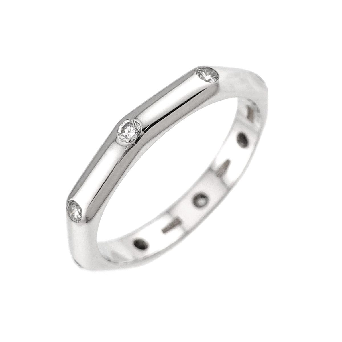 ブルガリ BVLGARI オクタゴナル 8.5号 リング ダイヤ 8P K18 WG ホワイトゴールド 750 指輪 Octagonal Ring 90339195