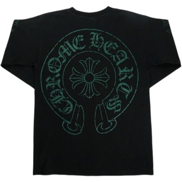 Size【M】 CHROME HEARTS クロム・ハーツ HORSESHOE CH PLUS LS TEE BLACK/GREEN ロンT オールド 黒 【中古品-良い】 30014919