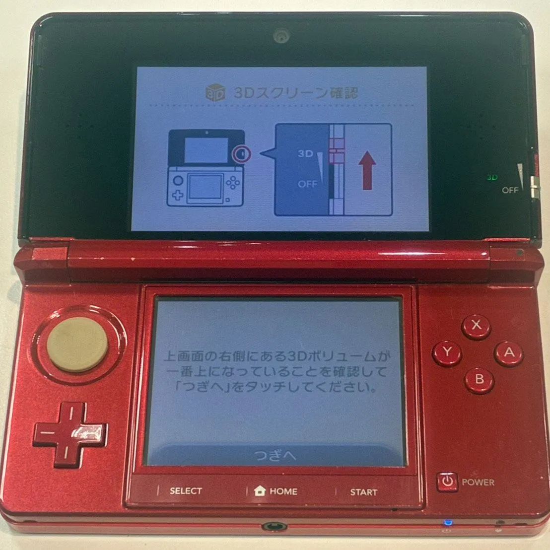 【塩】Nintendo ニンテンドー 任天堂 3DS CTR-001 本体 レッド 赤 初期化済み SDカード4GB 簡易動作確認済み 【24907CK】H12