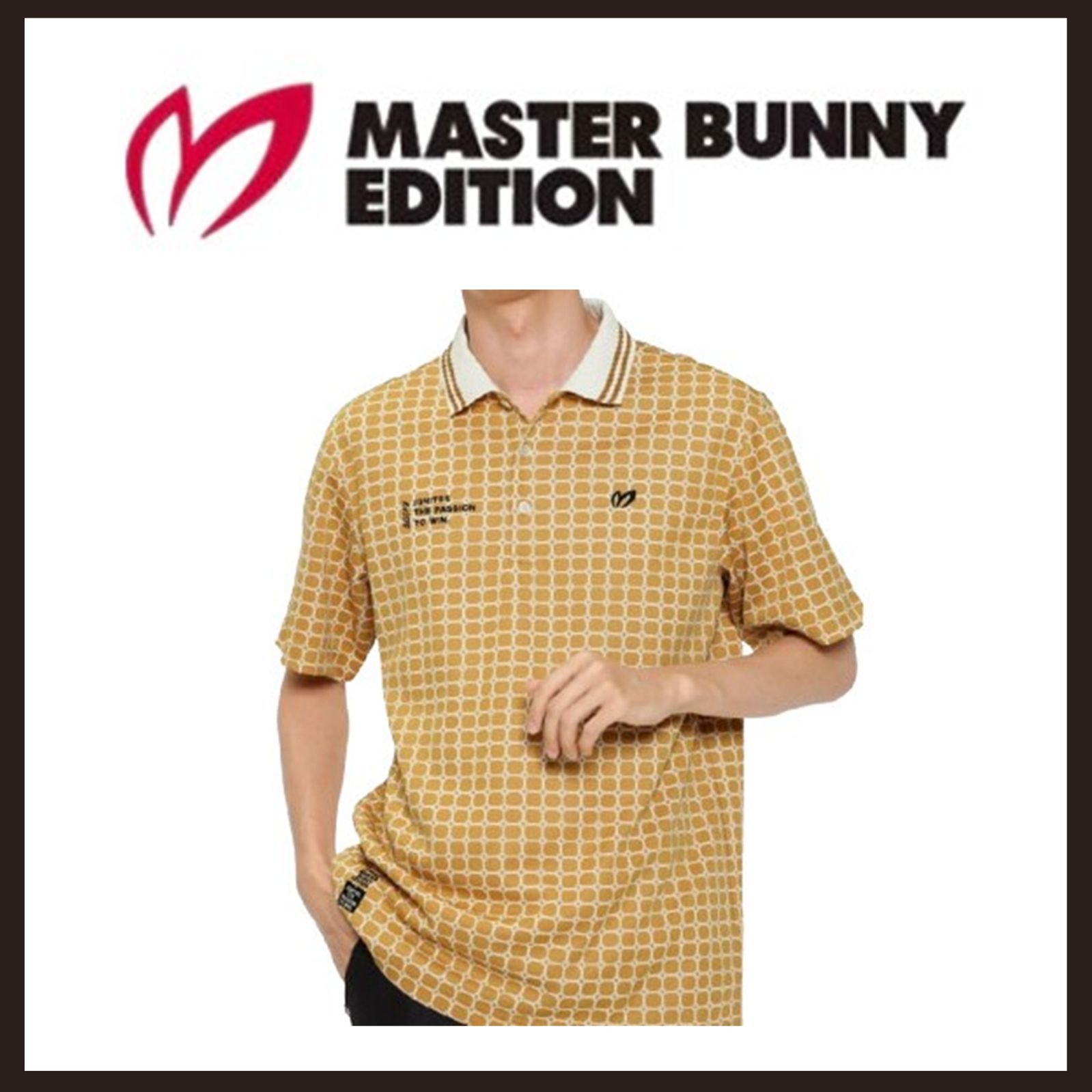 新品未使用　MASTER BUNNY EDITION(マスターバニーエディション)　カチオンレトロチェックジャガード ポロシャツ　4　マスタード
