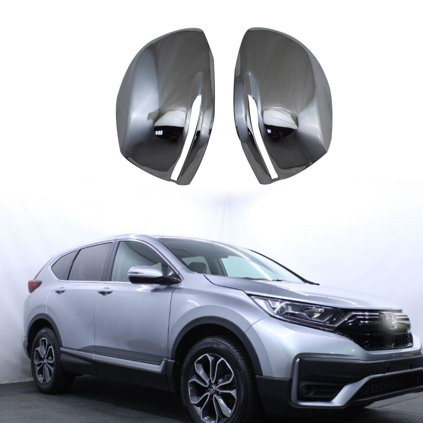 ホンダ CR-V 2012～2020年対応 ドアミラーカバー 左右2枚セット シルバー仕上げ ABS製 サイドミラーまわり 外装アクセントパーツ