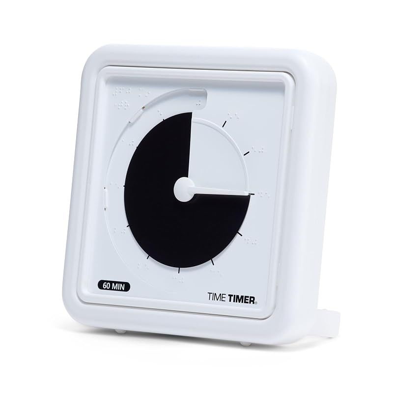 【新品】 TIME TIMER BRAILLE 19cm 60分 タイムタイマー ブレイル ブラックディスク 時間管理 学習タイマー TTA1-EB-BK-W 正規品