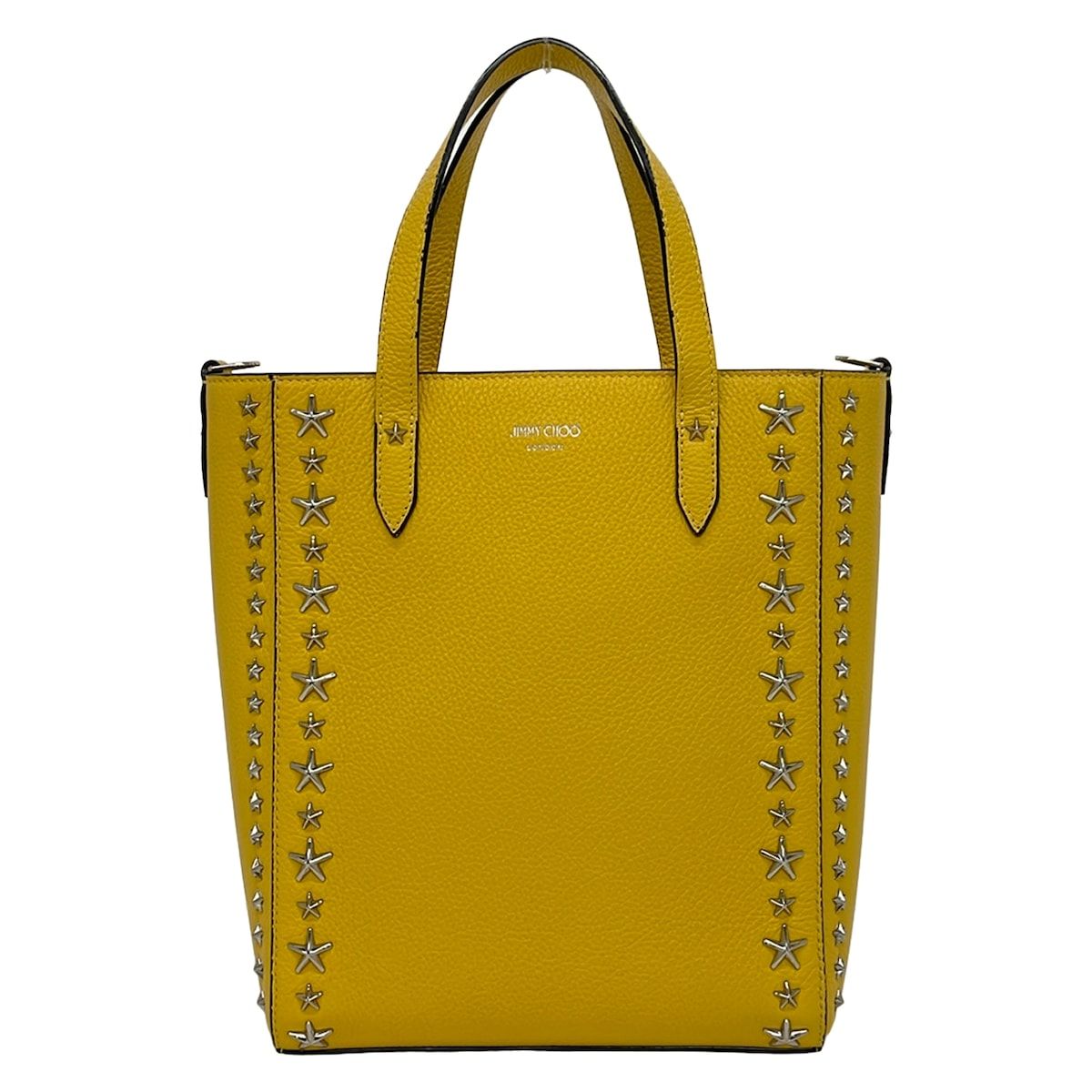 JIMMY CHOO(ジミーチュウ) トートバッグ ペガシ N/S イエロー スタッズ/スター(星)/ホログラムシールあり レザー 24,336円