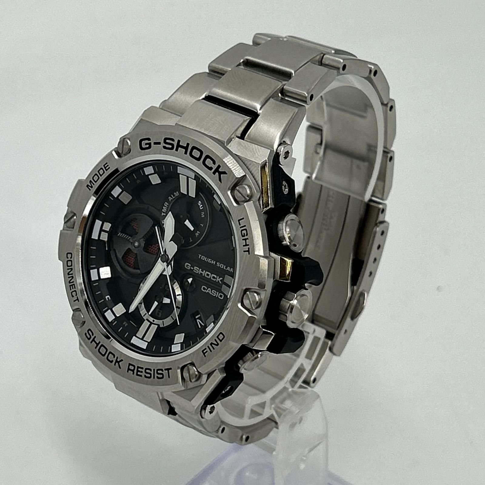 【イオン広店】 中古 G-SHOCK | ジーショック 腕時計 G-STEEL　アナログ電波ソーラー GST-B100D-1AJF シルバー 【131】