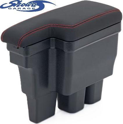 【M's】 JB74W ジムニーシエラ 1-5型 Showa GARAGE アームレスト ブラック (レッドステッチ) ショウワガレージ 社外 内装品 車内 アクセサリー 肘置き コンソールボックス 74ジムニー JB74 I00160 (※要在庫確認)
