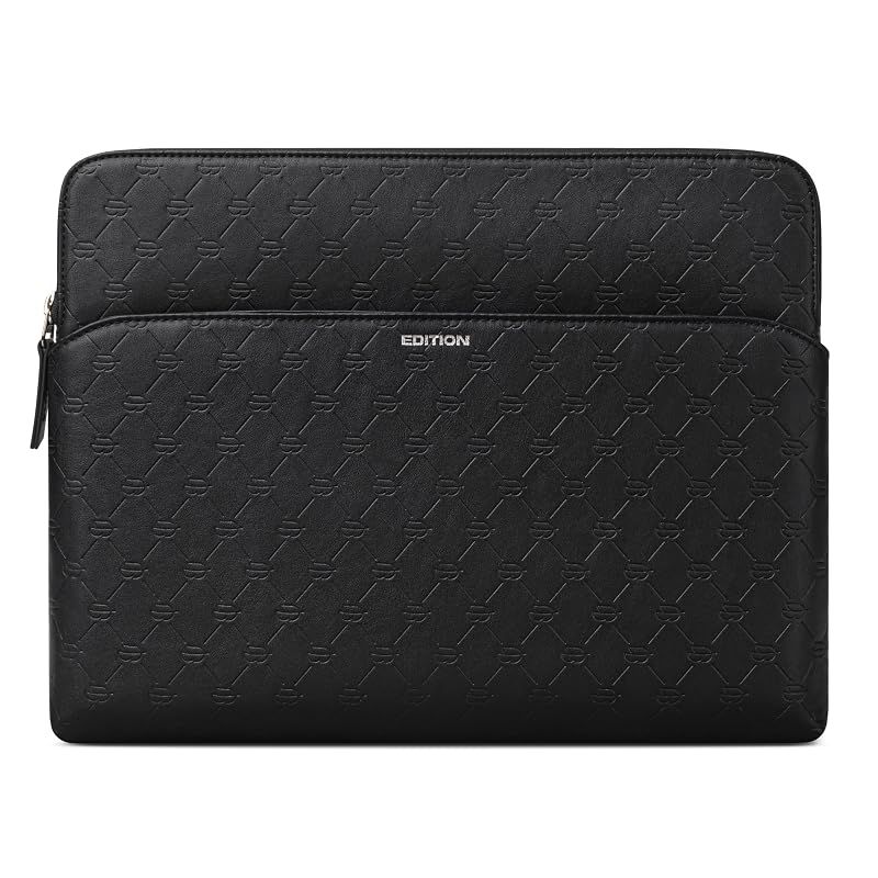 【新品】 Comfyable x Edition タブレットスリーブ 13インチ 13インチ iPad Air/Pro M4 2026対応 スマート/マジックキーボード ペンシルホルダー付き フェイクレザーケース フロントジップポケット付き 男女兼用 ブラック