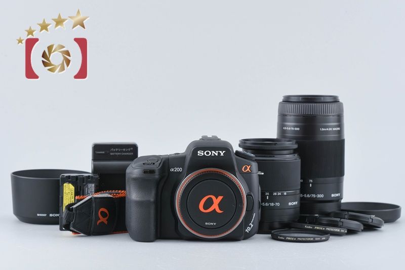 カメラ 【】SONY ソニー α200 DSLR-A200 ダブルズームレンズキット