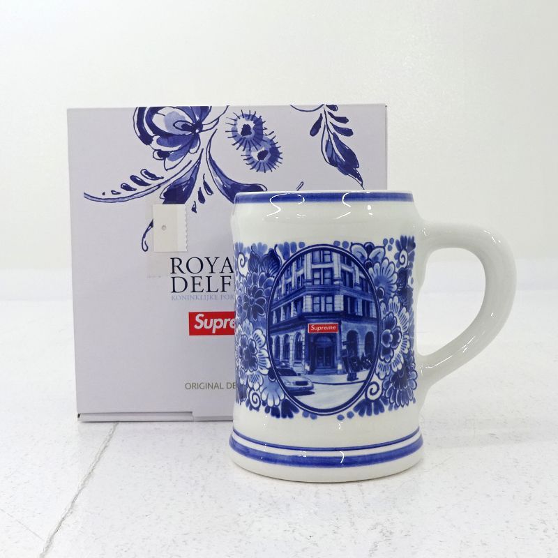 【三重店】Supreme Royal Delft 190 Bowery Beer Mug シュプリーム ロイヤルデルフト ビアーマグ(マグカップ)【134-E354】