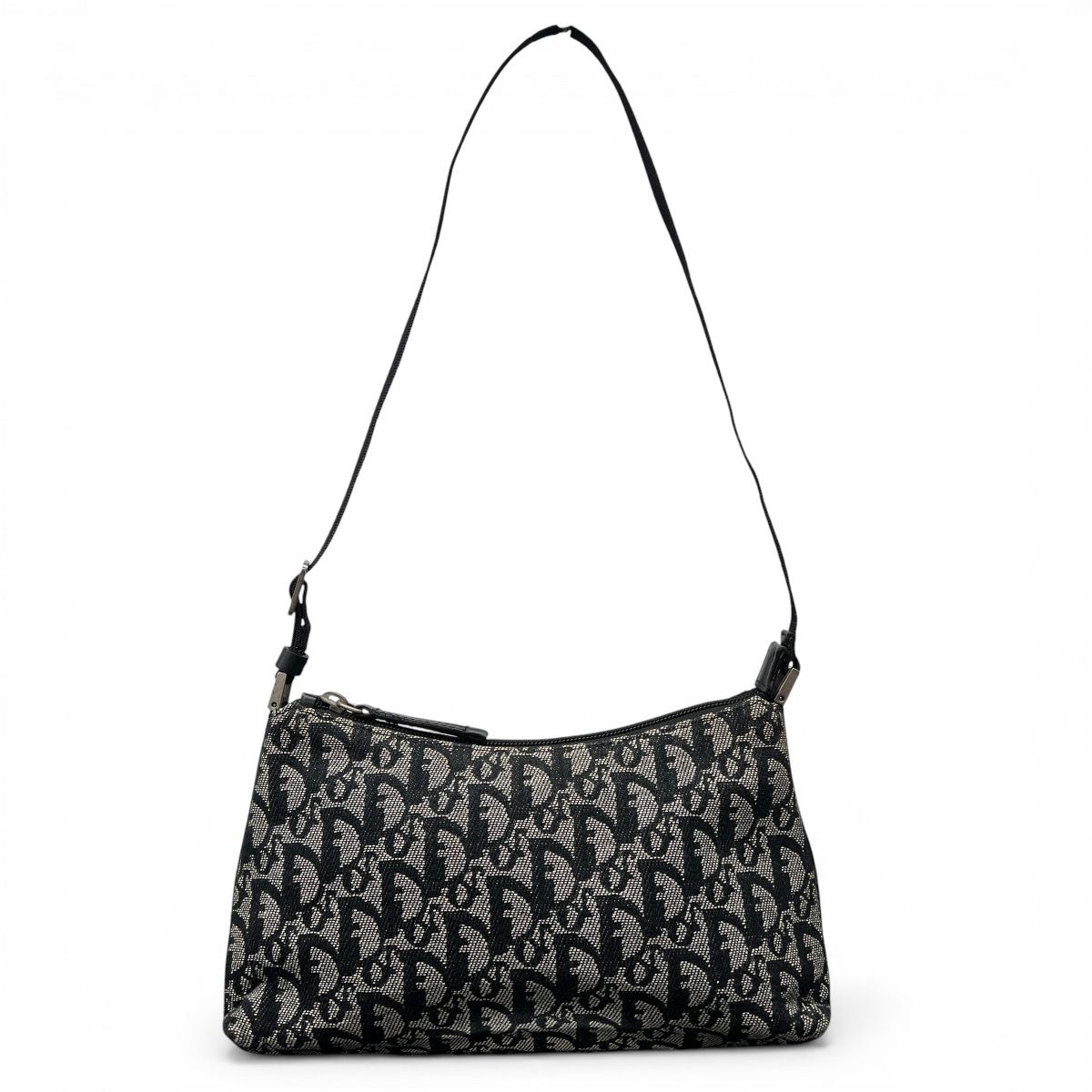 Christian Dior クリスチャンディオール トロッター ワンショルダーバッグ 2003年 キャンバス レザー ブラック セミショルダー ポーチ ハンドバッグ アイコン ポシェット ヴィンテージ Y2K Bランク 鑑定済 中古 ディオールバッグ