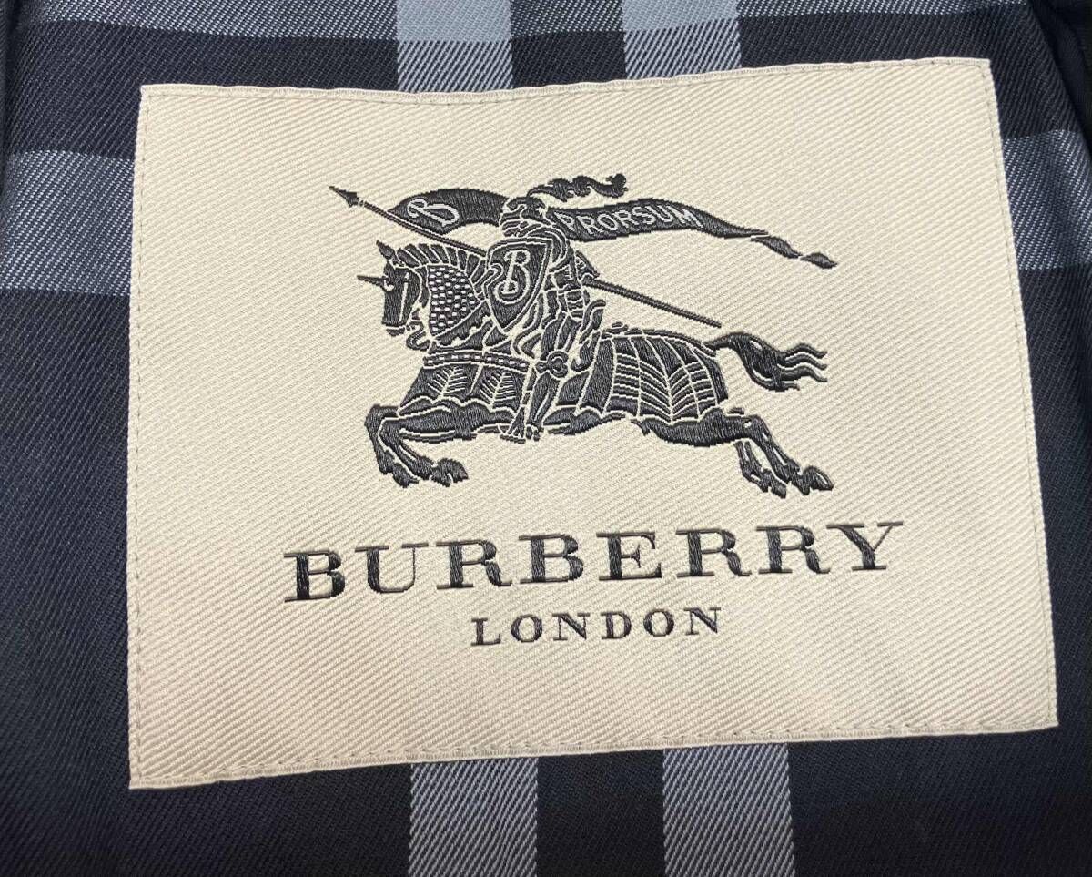 ★ BURBERRY London バーバリー ロンドン トレンチコート ビートチェック 3951572572 サイズXS ネイビー 通年