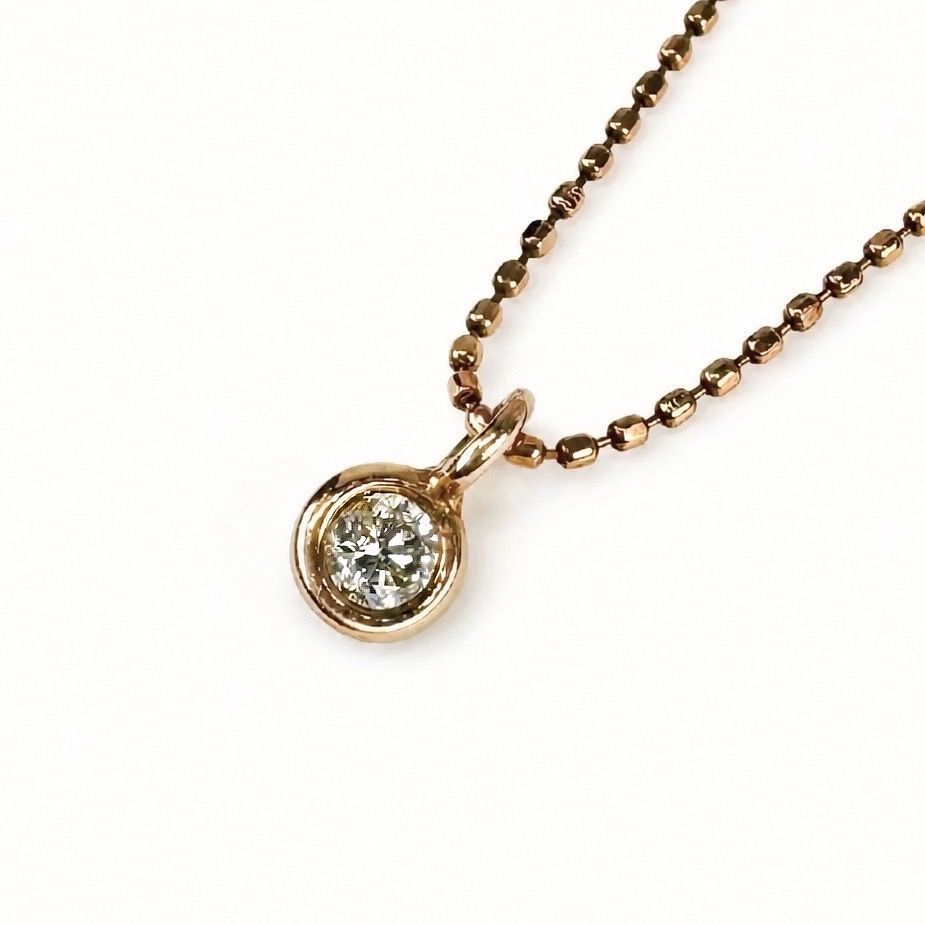 agete アガット K10 ダイヤ 0.1ct ネックレス 12,600円