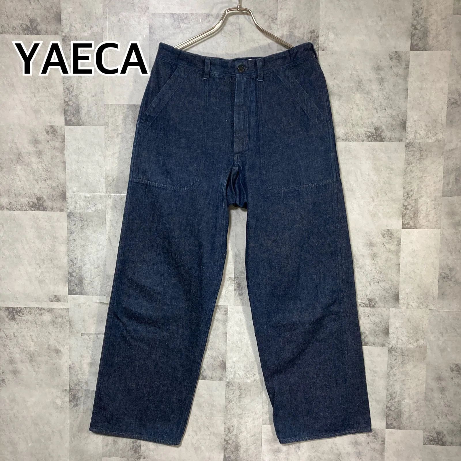 日本製 YAECA ヤエカ LIKE WEAR デニムベイカーパンツ インディゴ M コットン＆リネン