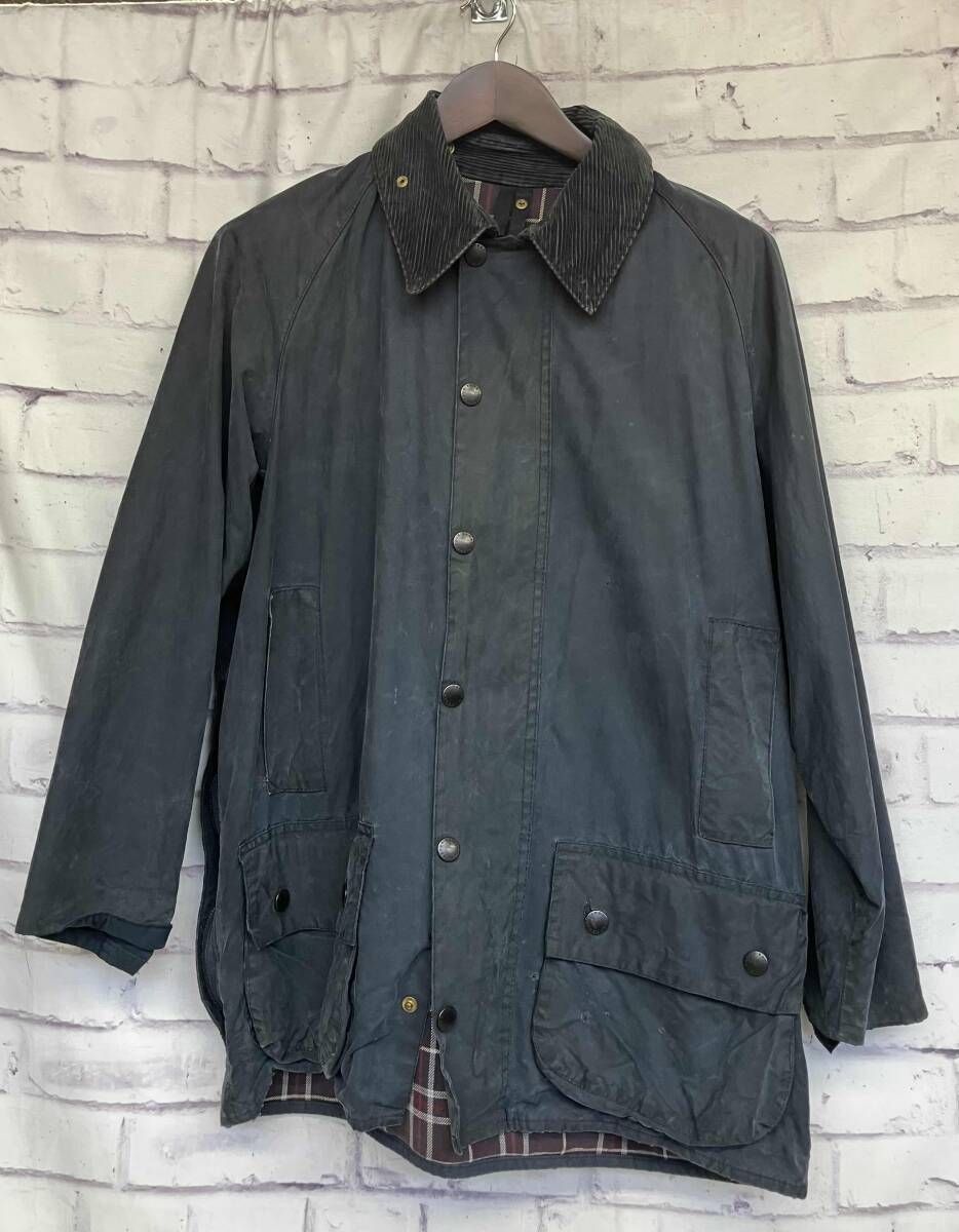 BARBOUR BEAUFORT A155 ｵｲﾙﾄﾞｼﾞｬｹｯﾄ ﾊﾞﾌﾞｱｰ 2500700192 C40/102CM ｲｷﾞﾘｽ製 ﾈｲﾋﾞｰ 古着 ｳﾞｨﾝﾃｰｼﾞ 秋