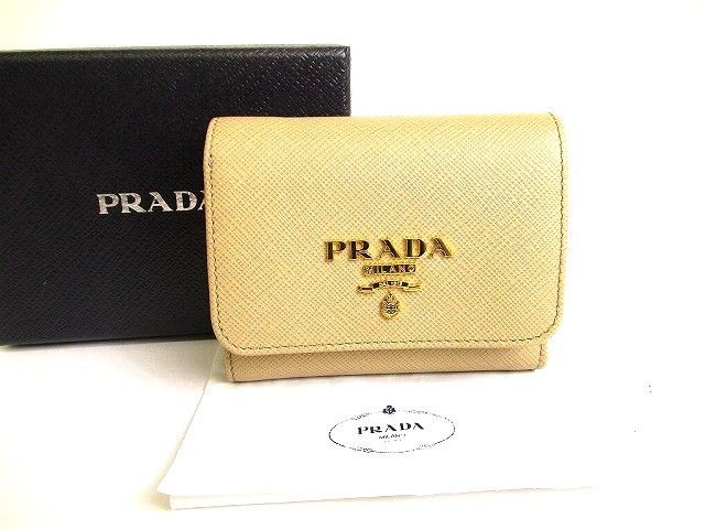 プラダ PRADA サフィアーノ マルチカラー 3つ折り 財布 コンパクト財布 フラップコンパクトウォレット メンズ レディース 【未使用保管品】