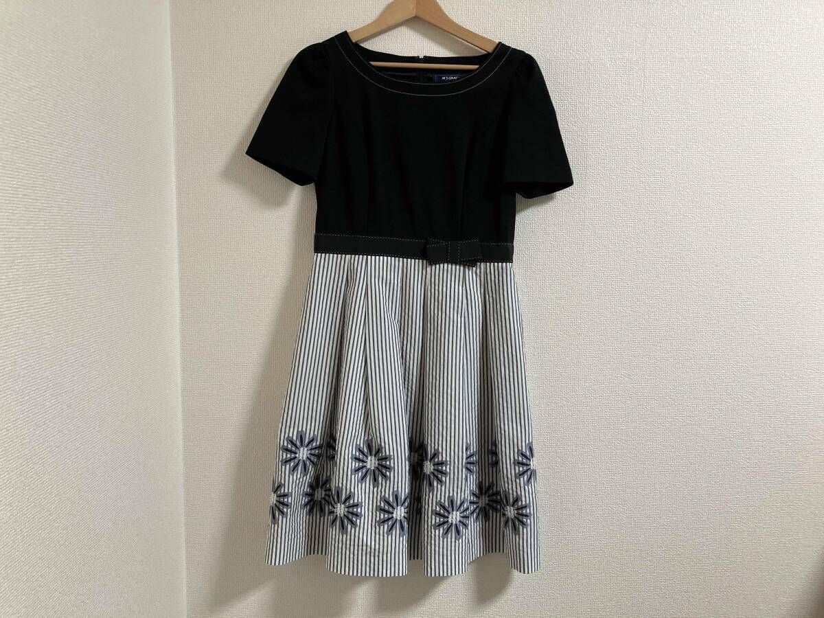 M'S GRACY/半袖ワンピース/ブラック/ストライプ/花柄/Lサイズ 6,533円