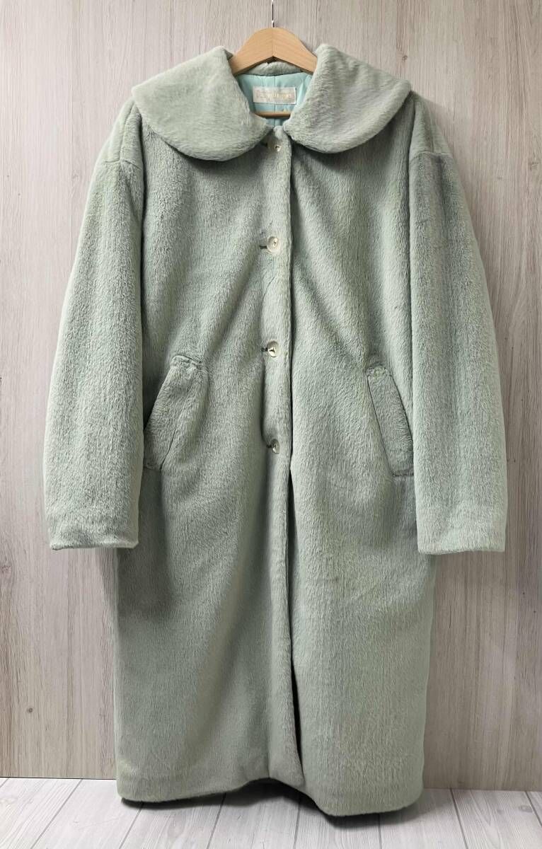 Candy Stripper キャンディストリッパー 1209101 POWDERY FUR COAT 丸襟 パウダリー エコファー ロングコート サイズS ミントグリーン 12,669円
