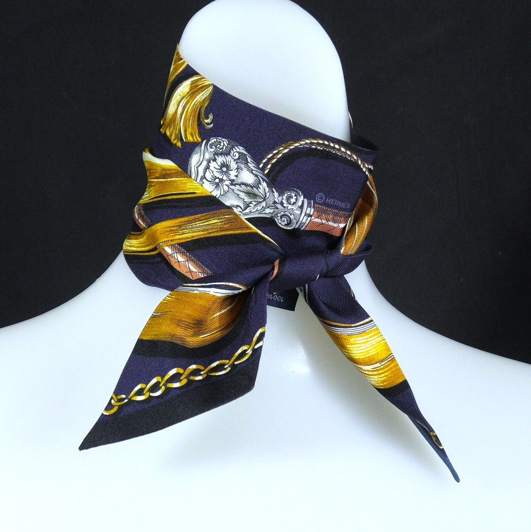美品 HERMES エルメス スカーフ ツイリー シルク100％ D576 - メルカリ