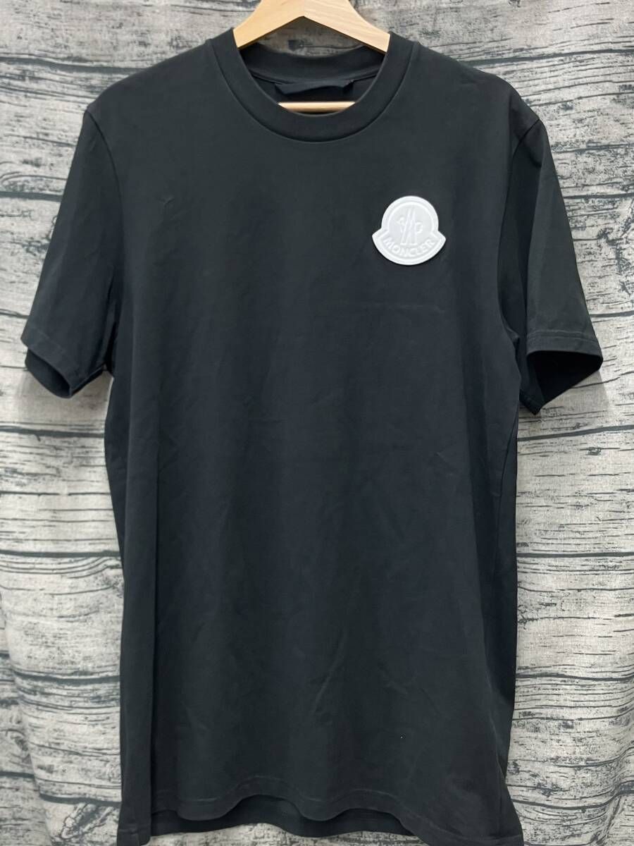 MONCLER モンクレール 半袖Tシャツ C-SCOM-23-40265 ワッペンロゴ ブラック Lサイズ