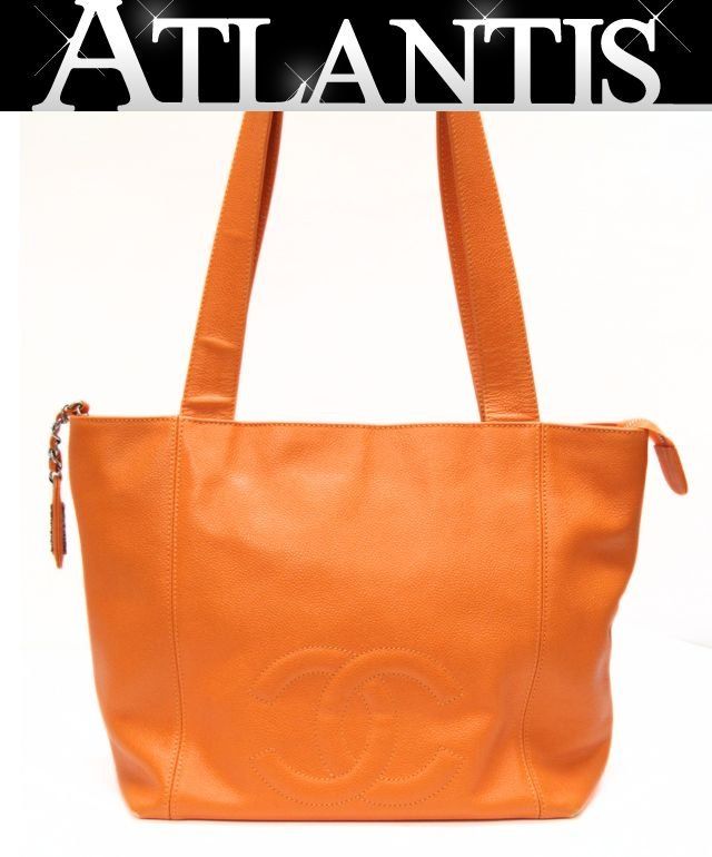 シャネル CHANEL ココマーク ショルダーバッグ キャビアスキン オレンジ 4番台 【75770】 114,950円
