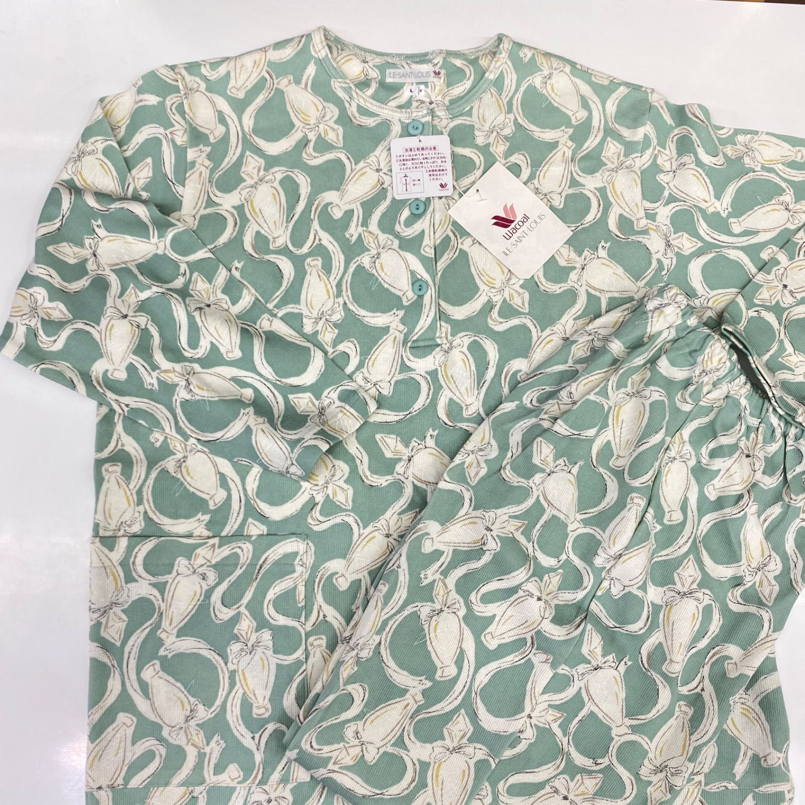 ワコール イル サンルイ wacoal ナイトウェア パジャマ ルームウェア ミントグリーン　サイズL ＠川 6,735円