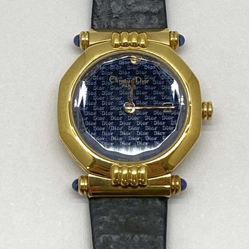 【中古】△動作未確認 Christian Dior スウェイング ブルー文字盤 GP クォーツ 腕時計　クリスチャンディオール[24]