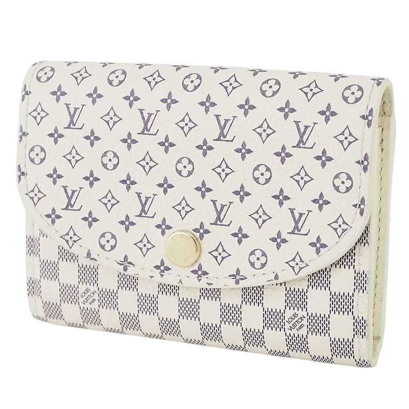 ルイ・ヴィトン LOUIS VUITTON ポルトモネ・ロザリ ダミエ アズール 2つ折り財布 M25745