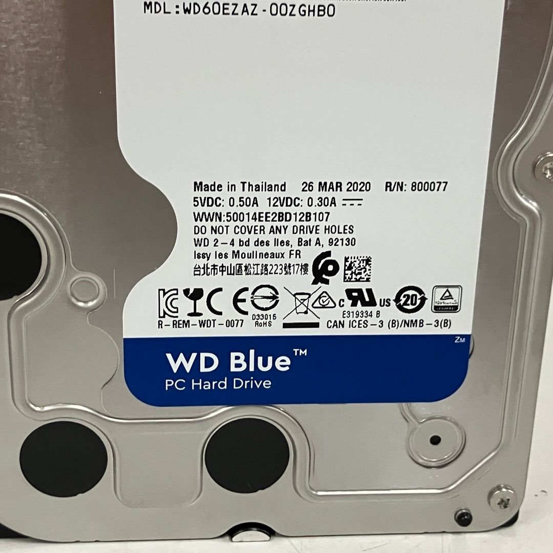 HDD 6TB WD Blue WD60EZAZ-00ZGHB0 中古 - メルカリ