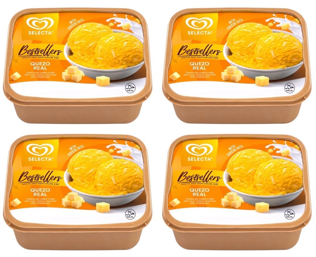 SELECTA QUEZO REAL ICE CREAM 1.3L x 4個セット - セレクター　アイスクリーム　ケソリアル