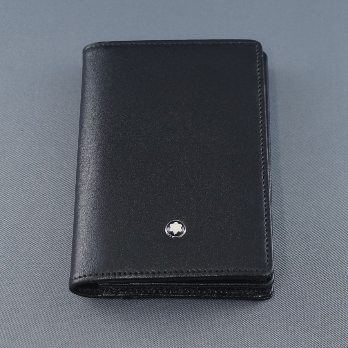 MONTBLANC モンブラン 6Pカードケース USED超美品 ☆ ブラック レザー 革小物 名刺入れ ビジネスカード イタリア製 中古 X0755