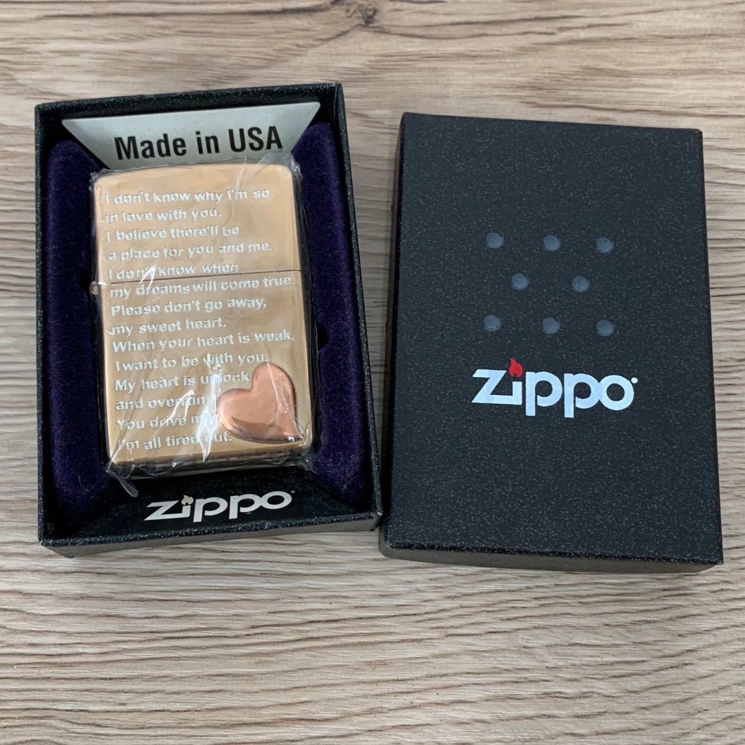 未使用 箱付き 火花確認済み ZIPPO ジッポー ハート メタル ラブレター USA製 2012年製 平塚店 衣料品 O