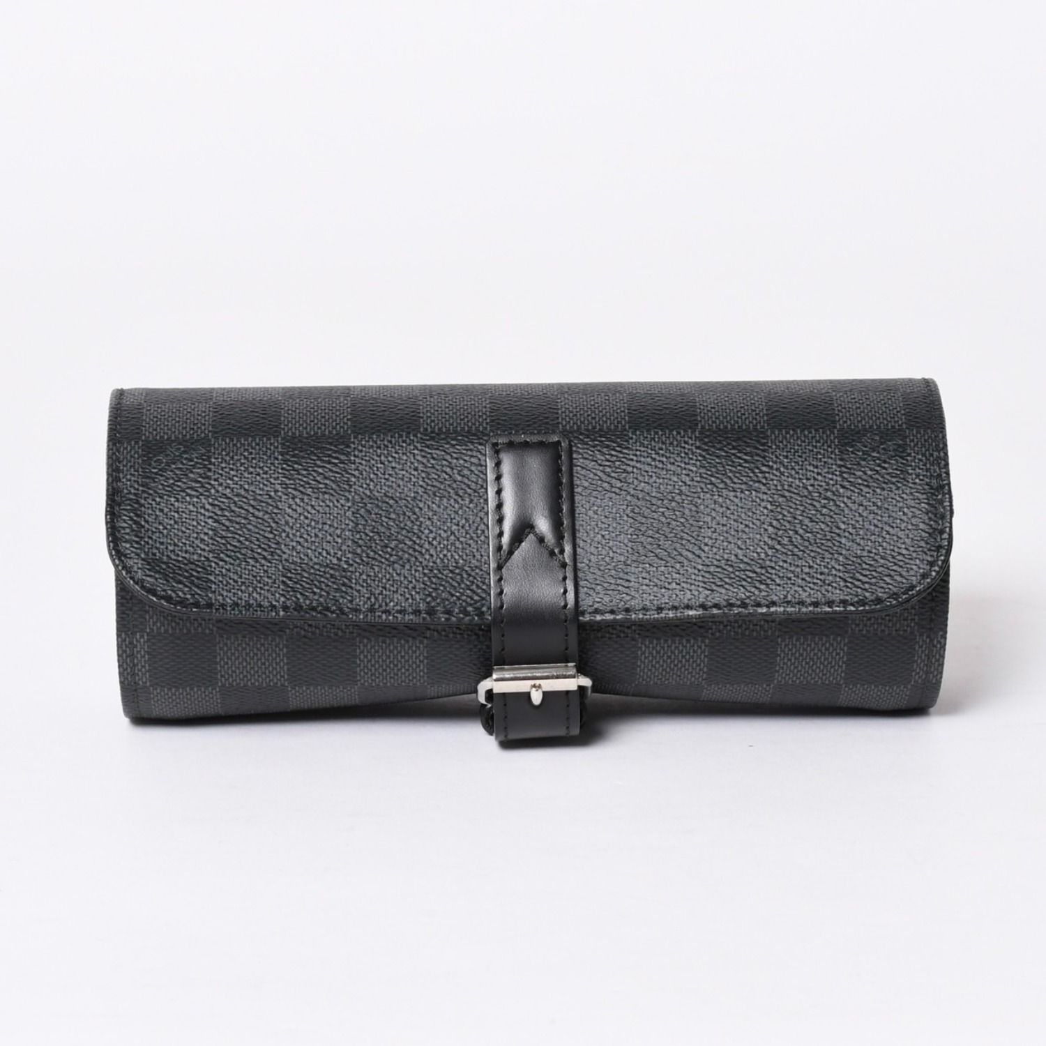極美品 LOUIS VUITTON ルイヴィトン 時計ケース ダミエグラフィット エテュイ 3モントル 3本用ウォッチケース 時計ケース 筒型 マルチポーチ N41137 中古 4a006422