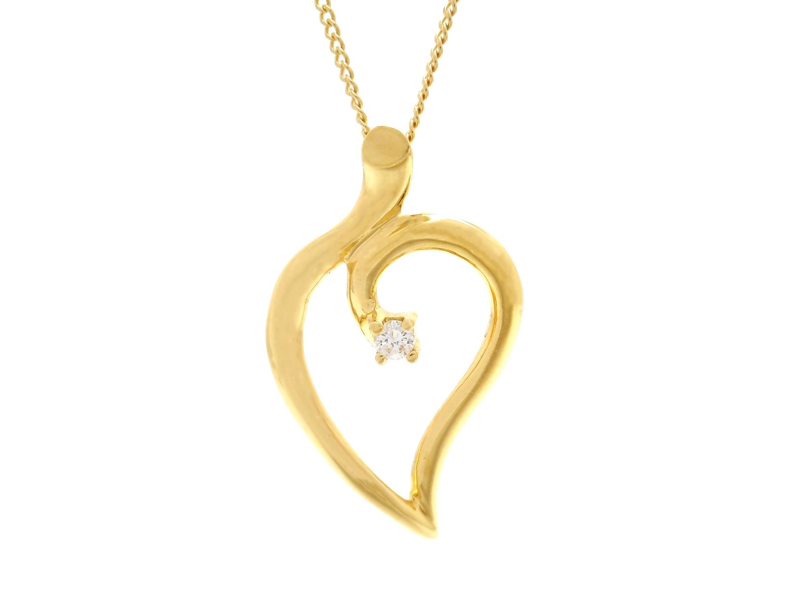 TIFFANY&Co. ティファニー オープンリーフネックレス YG イエローゴールド ダイヤモンド【中古】【200】